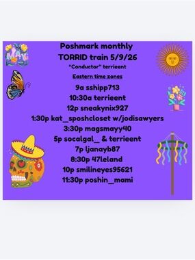 Monthly TORRID RAID TRAIN like this to get notified of changes. Easter time zone